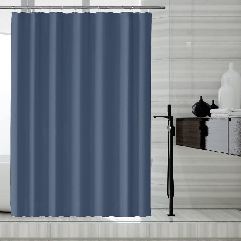 LLSCL Blue Fabric Shower Curtain Liner with Bottom Counterweight, Waterproof Hotel Quality, 72 x 72 Machine Washable - Image 1